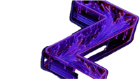 a purple and blue letter z on a black background